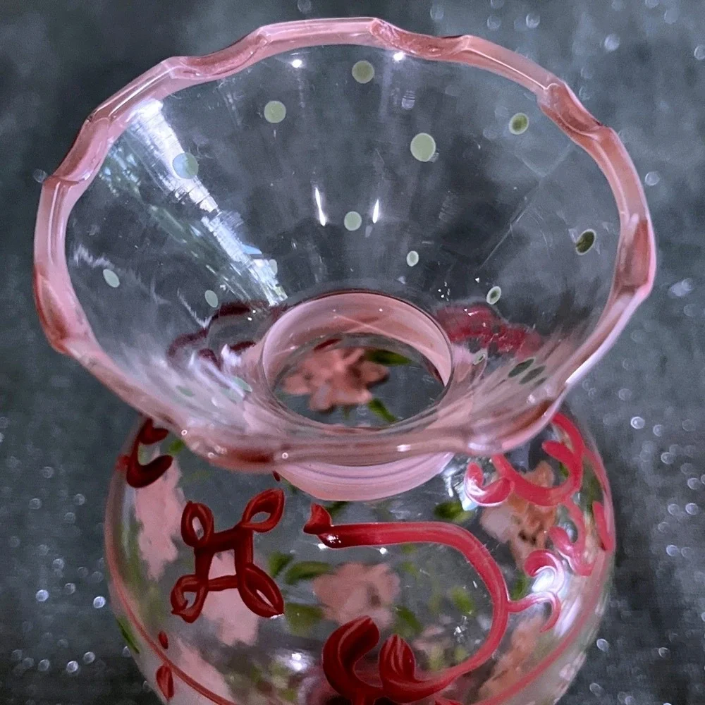 Tracy Porter Vintage Hand-Painted Glass Bud Vase~EUC